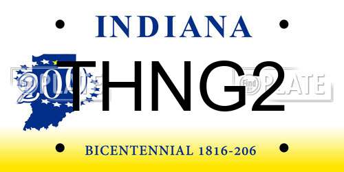 THNG2 Indiana License Plate