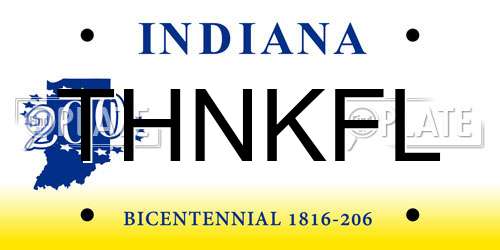 THNKFL Indiana License Plate