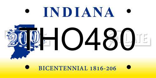 THO480 Indiana License Plate