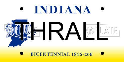 THRALL Indiana License Plate