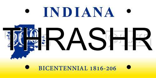 THRASHR Indiana License Plate