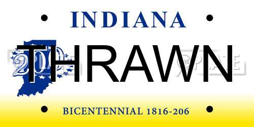 THRAWN Indiana License Plate