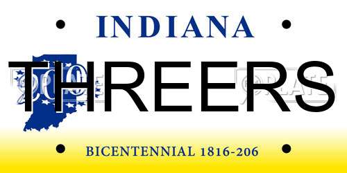THREERS Indiana License Plate