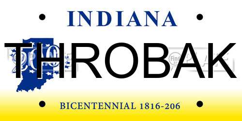 THROBAK Indiana License Plate