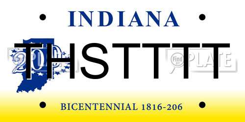 THSTTTT Indiana License Plate