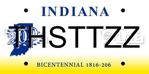 THSTTZZ Indiana License Plate
