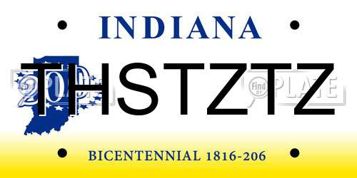 THSTZTZ Indiana License Plate