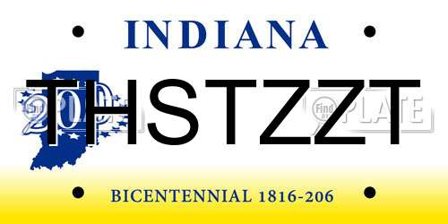 THSTZZT Indiana License Plate