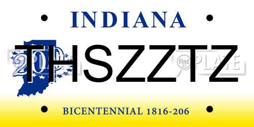 THSZZTZ Indiana License Plate