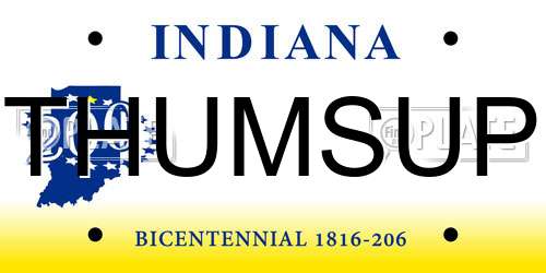 THUMSUP Indiana License Plate