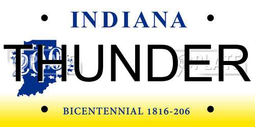 THUNDER Indiana License Plate