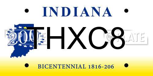 THXC8 Indiana License Plate