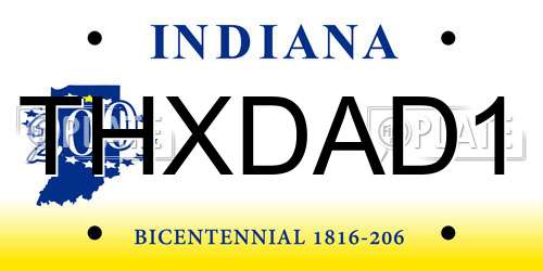 THXDAD1 Indiana License Plate