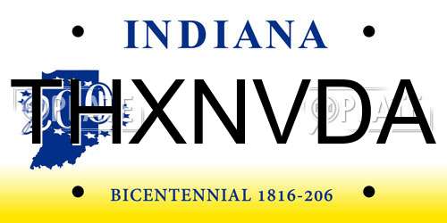 THXNVDA Indiana License Plate