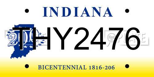 THY2476 Indiana License Plate