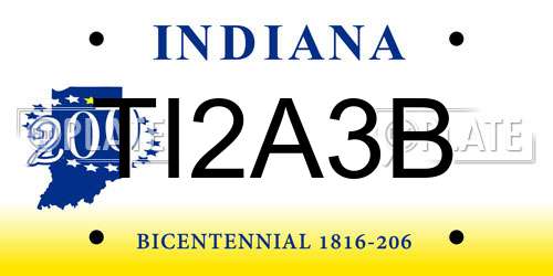 TI2A3B Indiana License Plate