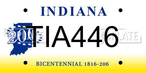TIA446 Indiana License Plate