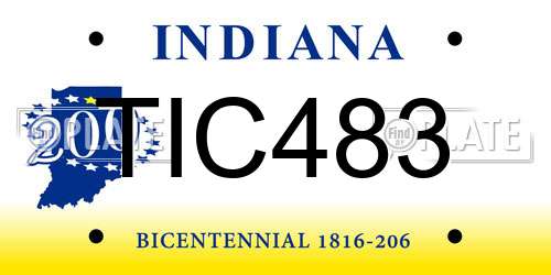 TIC483 Indiana License Plate