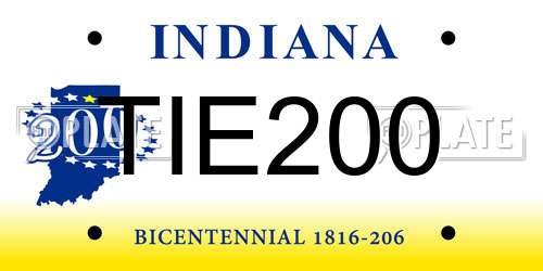 TIE200 Indiana License Plate