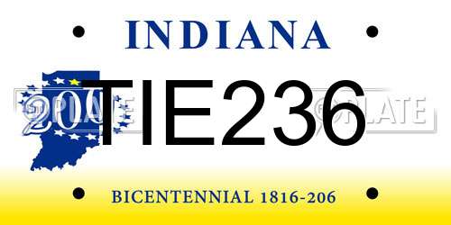 TIE236 Indiana License Plate