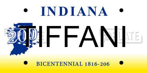 TIFFANI Indiana License Plate