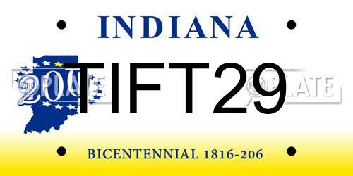 TIFT29 Indiana License Plate