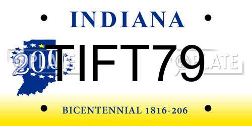TIFT79 Indiana License Plate