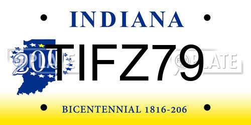 TIFZ79 Indiana License Plate