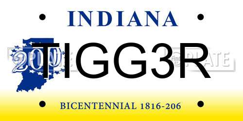 TIGG3R Indiana License Plate