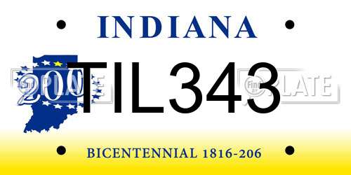 TIL343 Indiana License Plate