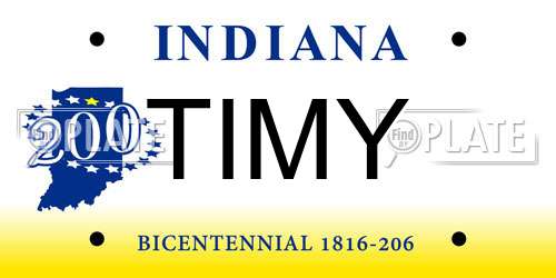 TIMY Indiana License Plate