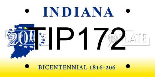 TIP172 Indiana License Plate