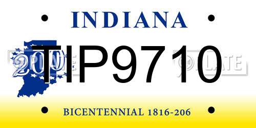 TIP9710 Indiana License Plate