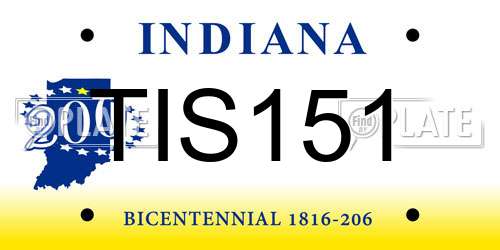TIS151 Indiana License Plate