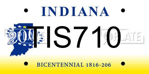 TIS710 Indiana License Plate