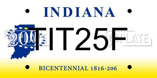 TIT25F Indiana License Plate