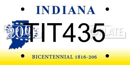 TIT435 Indiana License Plate