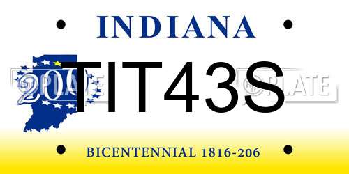 TIT43S Indiana License Plate