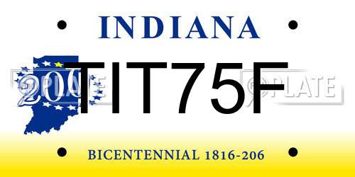 TIT75F Indiana License Plate