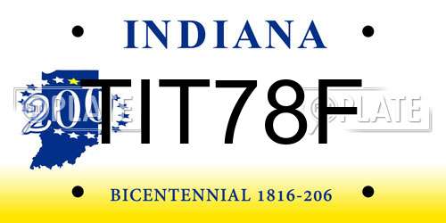 TIT78F Indiana License Plate
