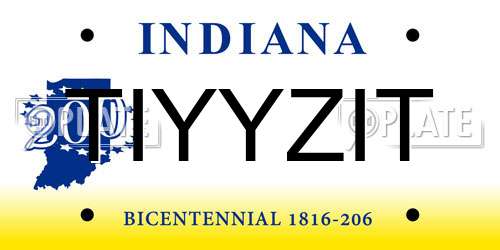 TIYYZIT Indiana License Plate