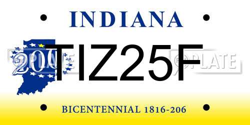 TIZ25F Indiana License Plate