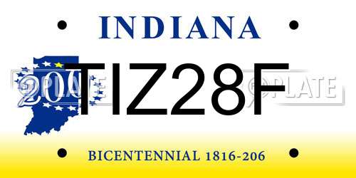 TIZ28F Indiana License Plate