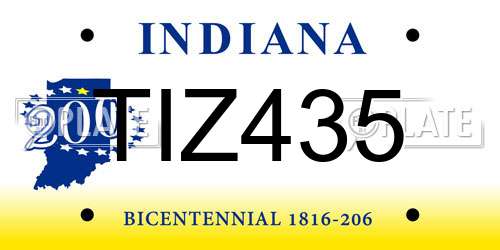 TIZ435 Indiana License Plate