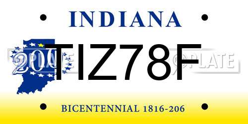 TIZ78F Indiana License Plate