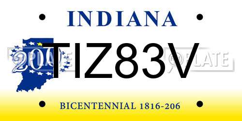 TIZ83V Indiana License Plate
