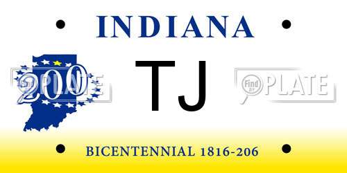 TJ Indiana License Plate