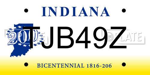 TJB49Z Indiana License Plate