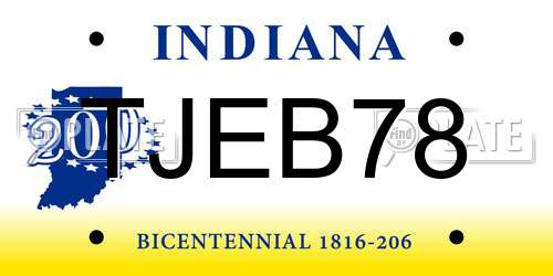 TJEB78 Indiana License Plate