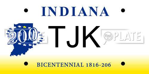 TJK Indiana License Plate